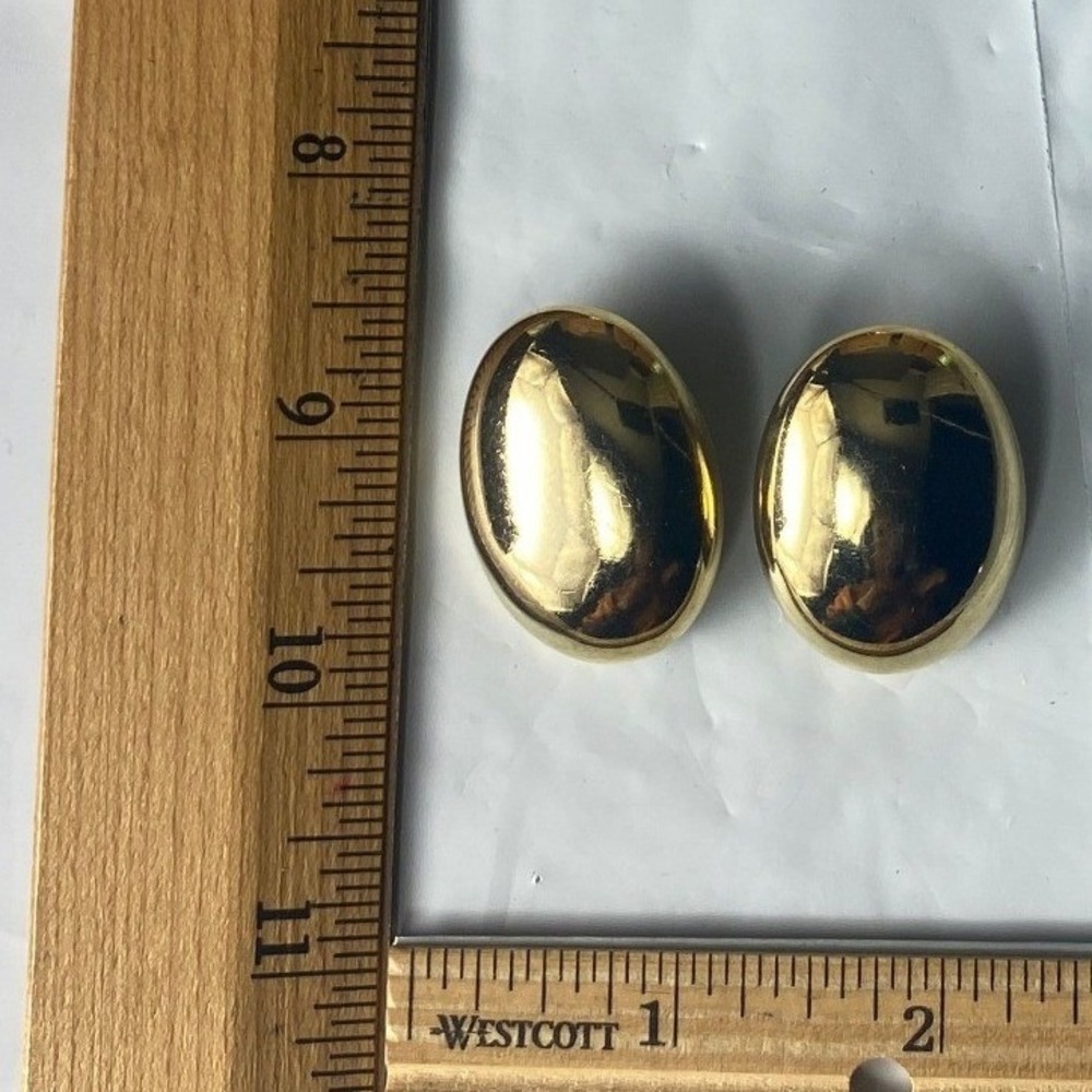 Gold Tone Oval Cabochon Button Set Vintage Designer Style‎ Craft Supply